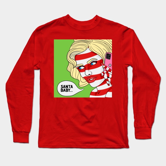 Candy Cane Girl Long Sleeve T-Shirt by CalebLindenDesign